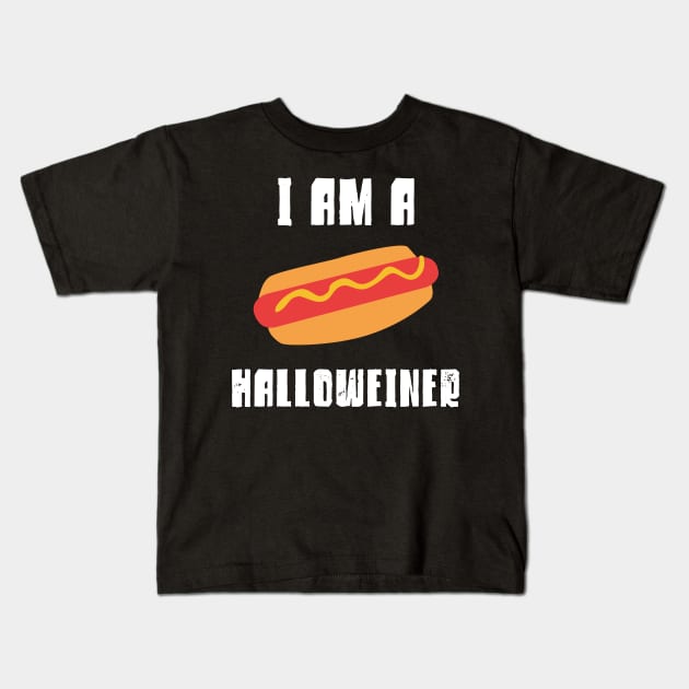 Halloween Hot Dog Costume Easy Halloweiner Kids T-Shirt by PodDesignShop